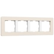 Рамка из поликарбоната на 4 поста Split айвори/белый, soft-touch W0043066