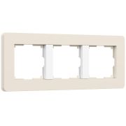 Рамка из поликарбоната на 3 поста Split айвори/белый, soft-touch W0033066