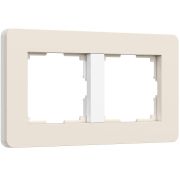 Рамка из поликарбоната на 2 поста Split айвори/белый, soft-touch W0023066