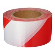 Лента сигнальная оградительная ЛО-100 красно-белая 75мм 100м