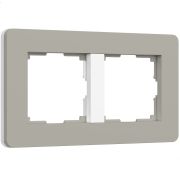 Рамка на 2 поста Split (дымчатый/белый, soft-touch)