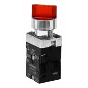 Переключатель LAY5-BК2465 на 2 положения с подсветкой «I-O» красный 1з+1р