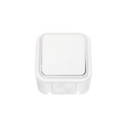 Выключатель нар. 1-кл брызгозащищенный 6А IP54 белый, Пралеска аква