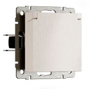Розетка влагозащ. с зазем. с защит. крышкой и шторками N (перламутровый рифленый) W1171213