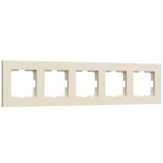 Рамка из поликарбоната на 5 постов Slab айвори софт W0052962