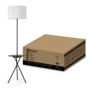 Светильник ТНО 04П-BW 60Вт E27 230В торшер напольн. под лампу на основании с полкой бел. IN HOME 4690612049656