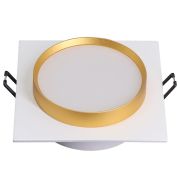 Светильник встраиваемый Feron DL506 потолочный GX53 белый + золото квадрат 51362