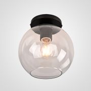 Потолочный Светильник Rh Utilitaire Globe  Shade Flushmount Black By Imperiumloft