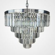 Подвесная Люстра Rh 1920S Odeon Clear Glass Fringe Chandelier D80 Chrome By Imperiumloft