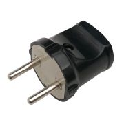 Вилка прямая без З/К 10А черная 4242 IN HOME