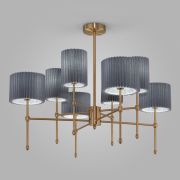 Умный потолочный светильник с тканевыми абажурами 60162/8 латунь