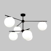 Умный потолочный светильник со стеклянными плафонами 60147/6 черный