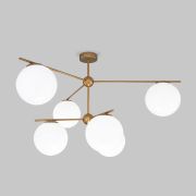 Умный потолочный светильник со стеклянными плафонами 60147/6 латунь