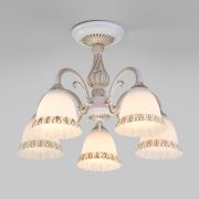 Потолочная люстра со стеклянными плафонами 60107/5 белый с золотом