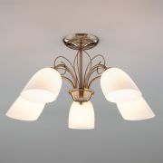 Люстра потолочная с витыми элементами 30107/5 античная бронза