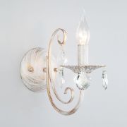 Бра с хрусталем 3305/1 белый с золотом / прозрачный хрусталь