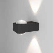 Уличный настенный светильник со светодиодами Lenses черный 35191/W