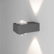 Уличный настенный светильник со светодиодами Lenses серый 35191/W