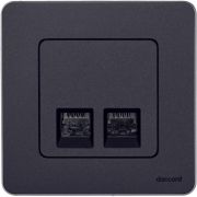 Розетка компьютерная 2-м Inspiria RJ45 кат.5E UTP антрацит IEK 673838