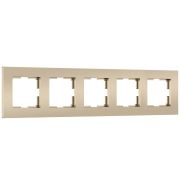 W0052911/ Рамка на 5 постов Slab (шампань софт) W0052911