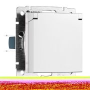 Розетка с заземлением и шторками c крышкой IP44 N (белый матовый) W1171261