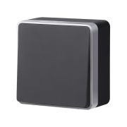 Выключатель одноклавишный проходной Gallant черный с серебром W5012034