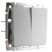 W1122006/ Выключатель двухклавишный проходной (серебряный) W1122006