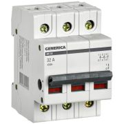 Выключатель нагрузки (мини-рубильник) 3п 32А ВН-32 GENERICA MNV15-3-032